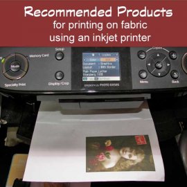 Recommended products for printing on textile making use of an inkjet printer
