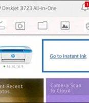 The head to HP Instant Ink website link highlighted